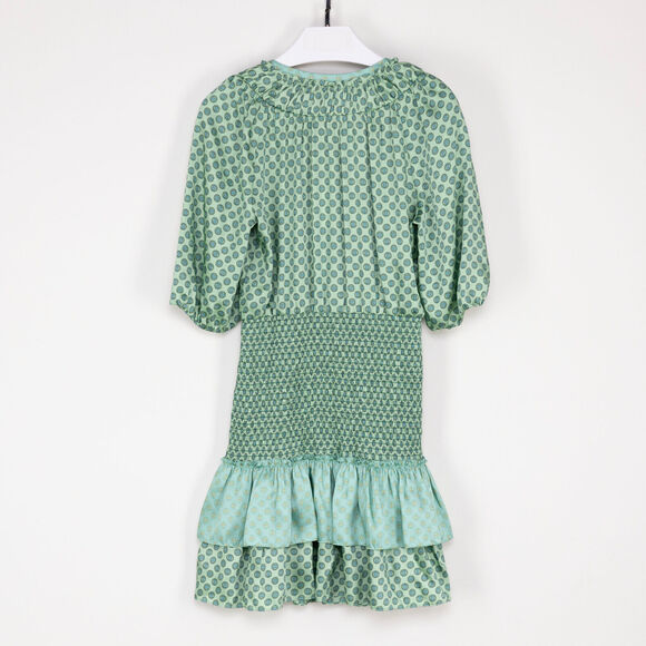 Sandro Women Sivan Smocked Mini Dress Menthe Size 42/10US - Picture 4 of 8